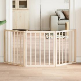 Dog Gate Foldable 3 Panels 59.1 " Poplar Wood