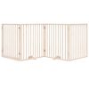 Dog Gate with Door Foldable 4 Panels 126.0 " Poplar Wood