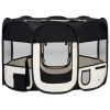 Dog Playpen Black and cream Polyester and steel Medium Foldable